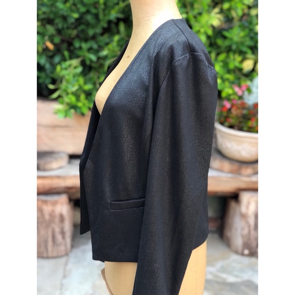 3/$20🌸 FRENCHI Black Faux Leather Blazer - Picture 5 of 7
